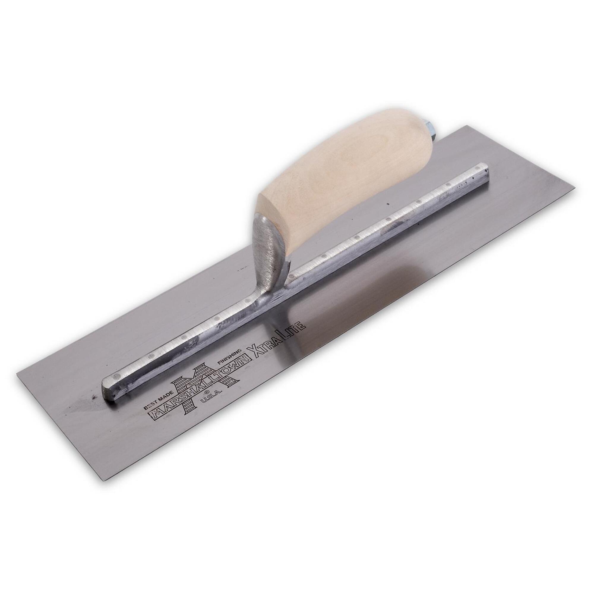 Marshalltown Finishing Trowel - 14in. x 5in., Curved Wood Handle, Model# MXS145